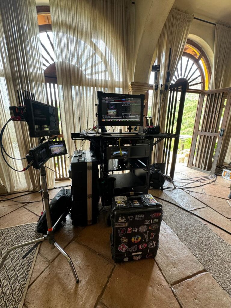 DIT station in with iodyne Pro Data storage device on location shoot