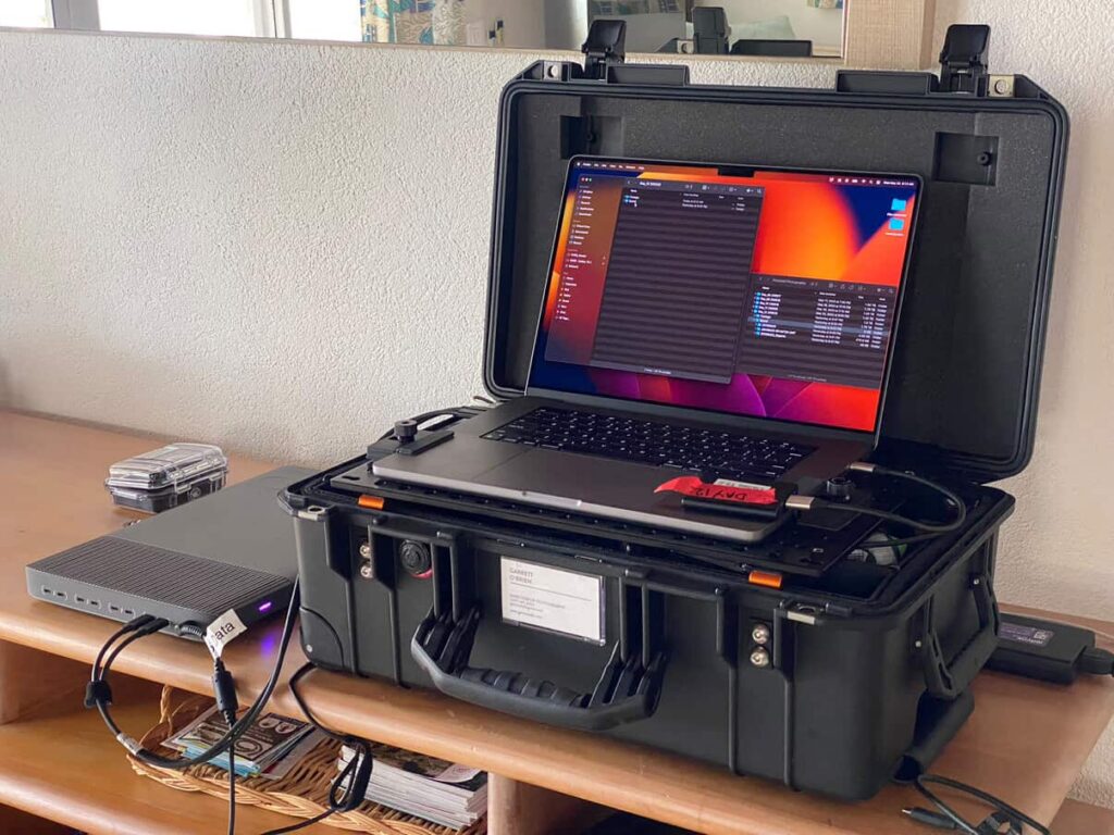 Garrett O'Brien's mobile film lab featuring iodyne Pro Data for data ingest and dailies