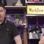 Dane Brehm, Film Technologist and Martin Christien at Workflow Kitchen discussion space