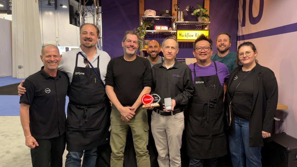 iodyne team receiving the Best of Show Award by CineD at the NAB Show 2026