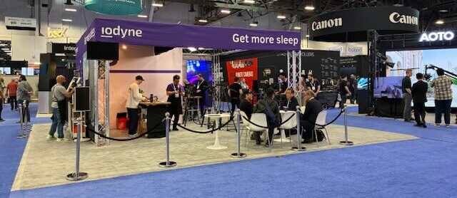 iodyne booth at the NAB Show 2026 - Get more sleep banner