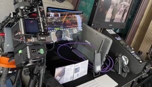 DIT cart with RED camera RED Cine Broadcast and iodyne Pro Data, Pro Mini devices